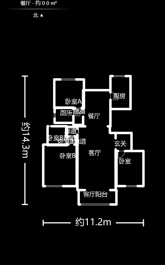 含浦家苑 3室2厅2卫 2200.0元/月 含浦家苑 3室2厅2卫 2200.0元/月户型图