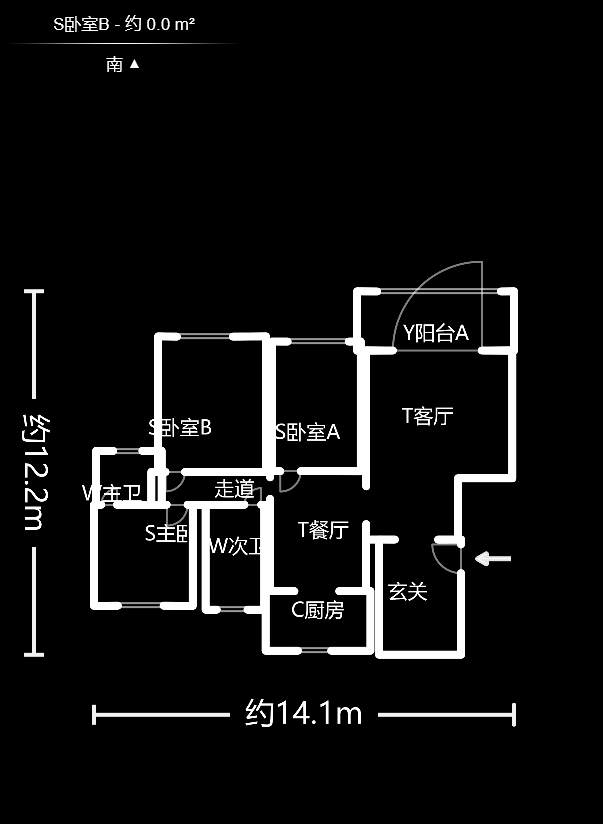 星雨心苑  3室2厅2卫   136.00万户型图