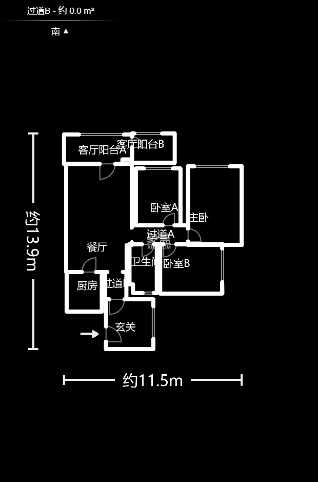 长房时代城 3室2厅1厨1卫 117.00万户型图