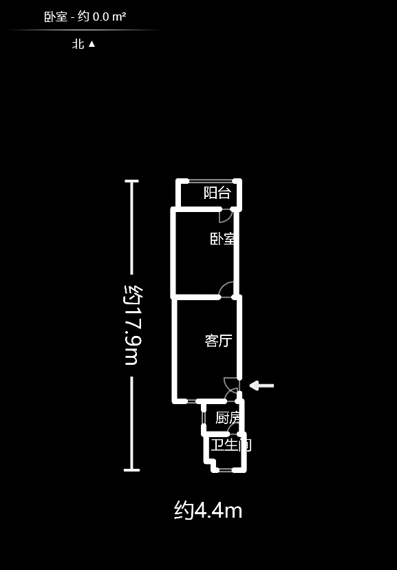 向家湾社区（含富湘公寓）  1室1厅1卫    50.0万户型图