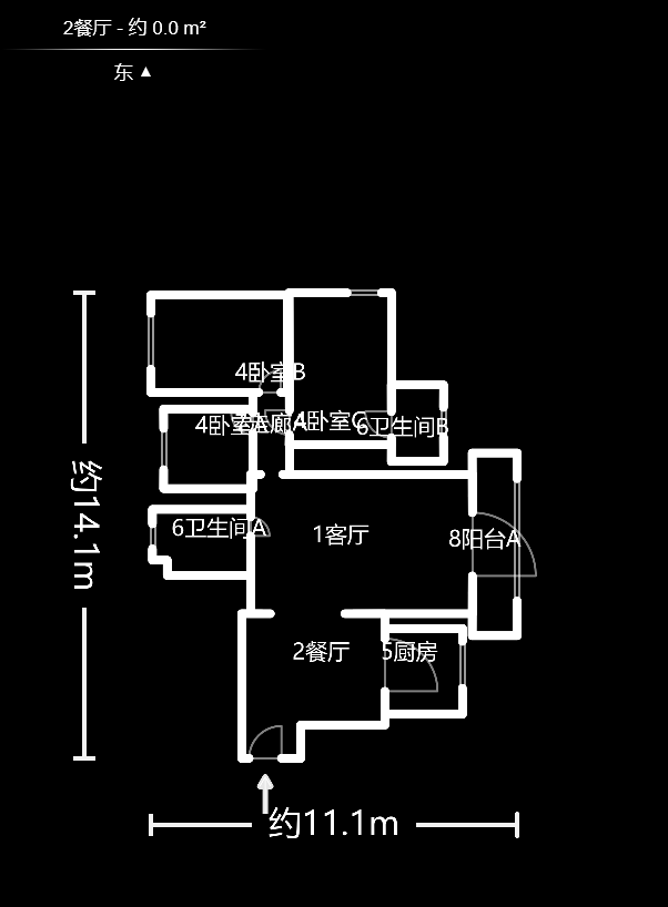 左岸春天  3室2厅1卫    120.0万户型图