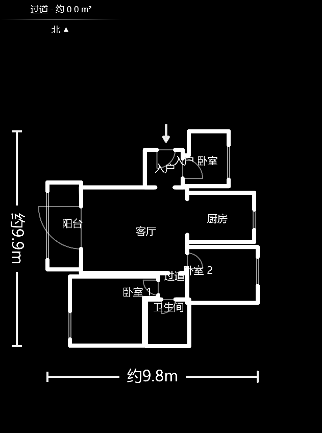 湘江世纪城映江苑  3室2厅1卫   85.00万户型图