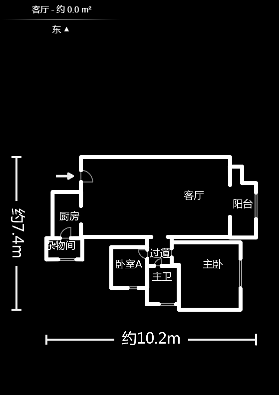 天麓尚层  2室2厅1卫   68.00万户型图