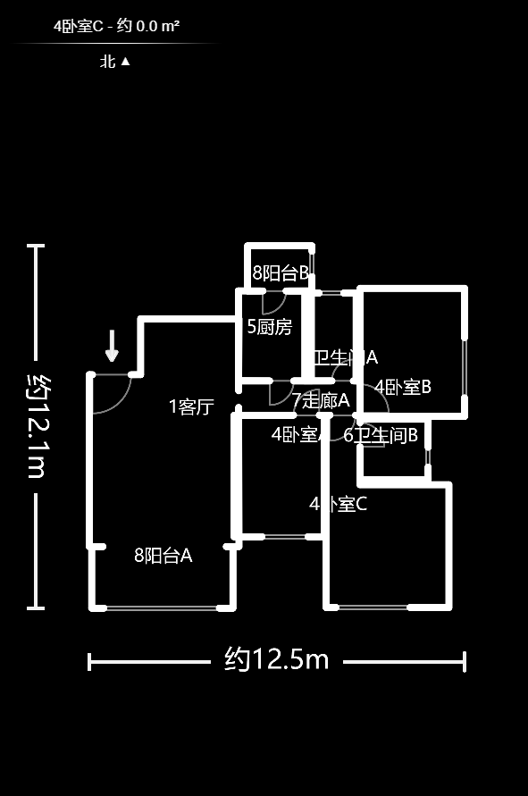 恒大雅苑  3室2厅1卫    3100.0元/月室内图1