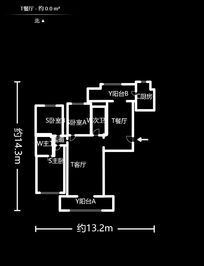 汇城上筑  3室2厅2卫   106.00万户型图