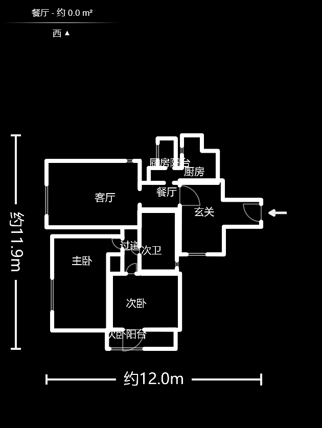 银洲公寓  2室2厅1卫   75.00万户型图