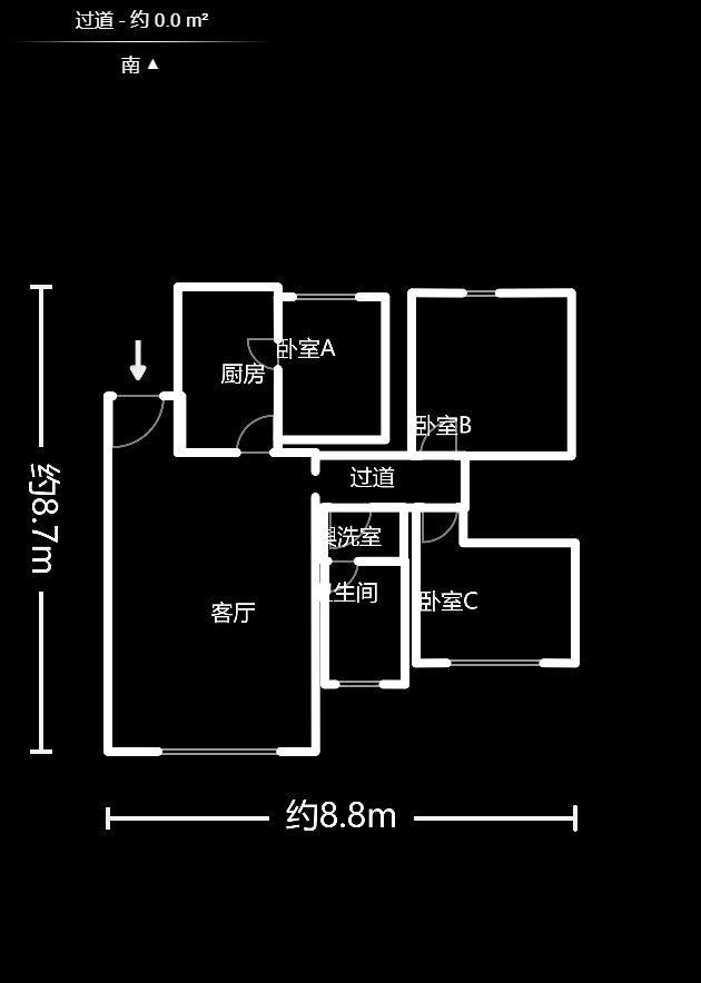 高升金典  3室2廳1衛(wèi)    89.0萬(wàn)戶型圖