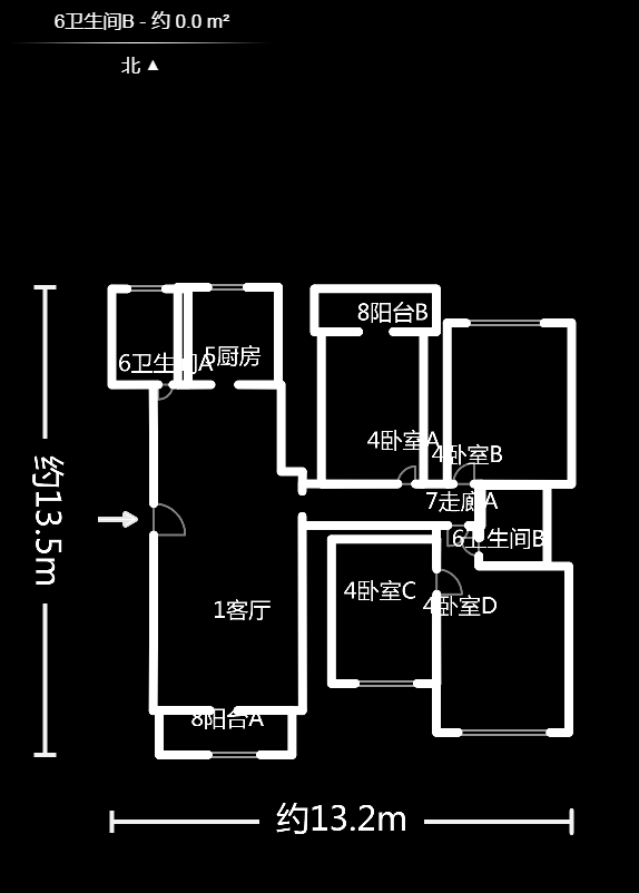 学府华庭  4室2厅1卫    125.95万户型图
