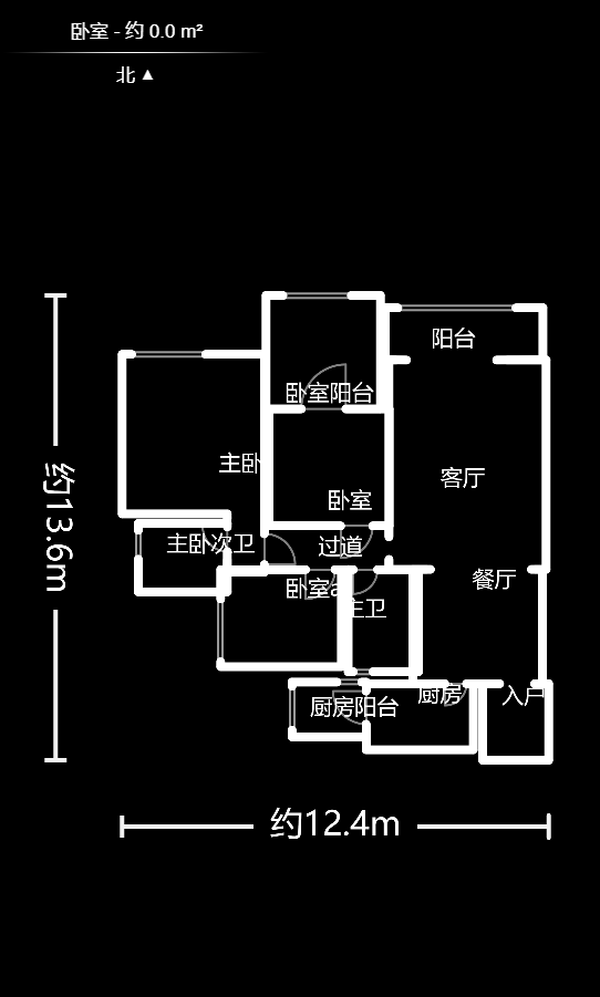 好望谷  3室2厅2卫   82.00万户型图