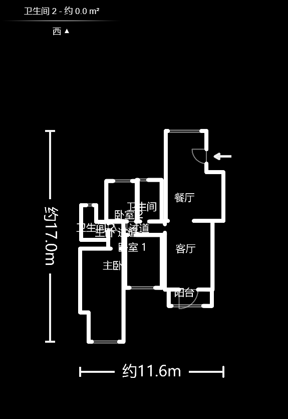 湘江世纪城望江苑  3室2厅2卫   178.00万户型图