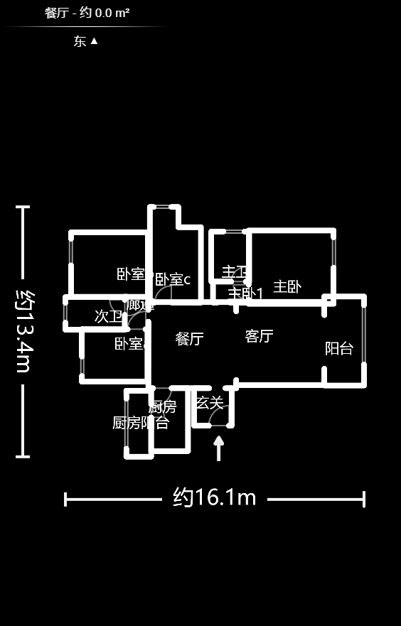 保利麓谷林语D区  4室2厅1卫   145.00万户型图
