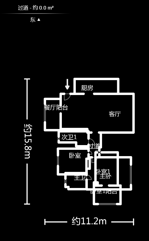 华盛新外滩  3室2厅2卫    165.0万户型图