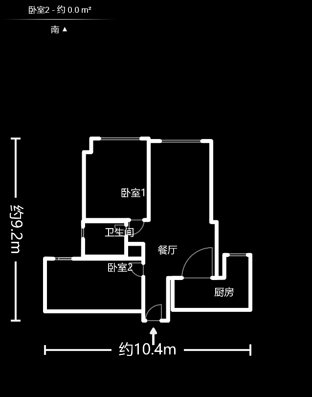北辰三角洲D2区  2室2厅1卫   168.00万户型图