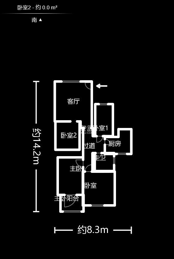 五一大道202（中環(huán)壹世界）  2室2廳1衛(wèi)   126.00萬(wàn)