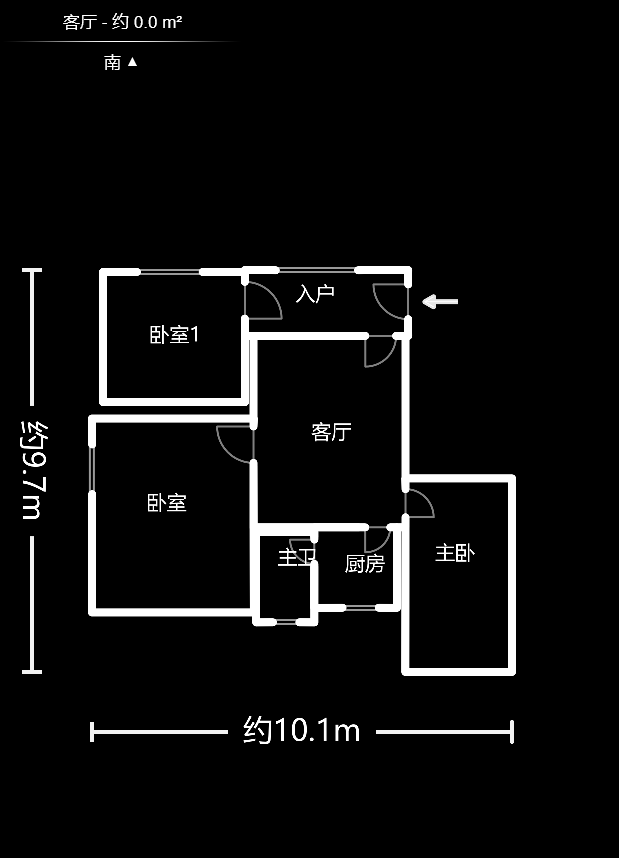 府后街  3室1厅1卫   66.00万户型图