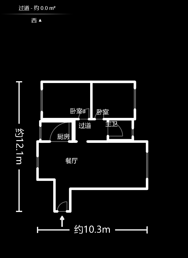 蝴蝶谷  3室2廳1衛(wèi)    80.0萬戶型圖