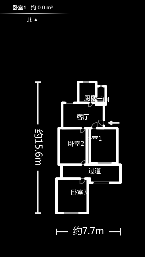 二十一中宿舍  3室1厅1卫   78.00万户型图