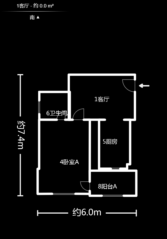 雍景园  1室1厅1卫   50.00万户型图