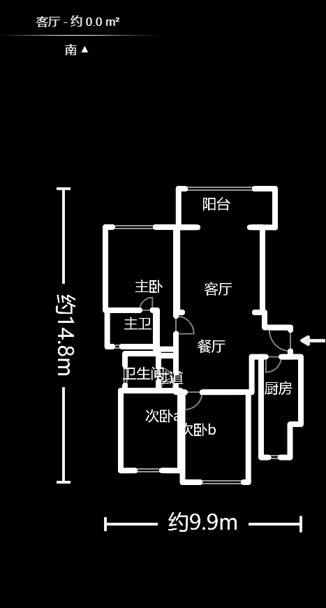 澳海月亮湾  3室2厅1卫   105.00万户型图