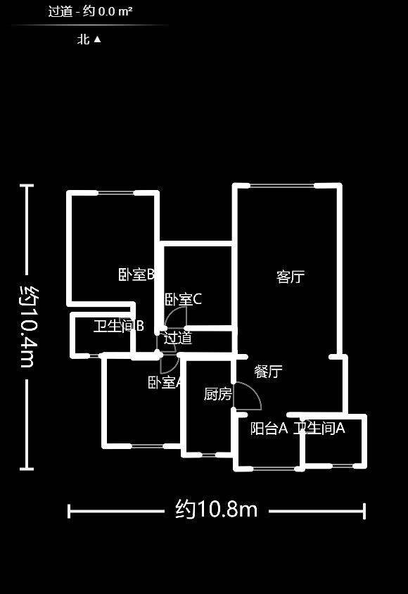 白沙世纪佳园  3室2厅1卫    122.8万户型图