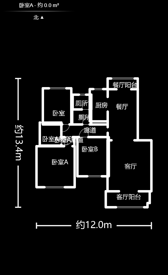 水印华府一期  3室2厅1卫   98.00万户型图
