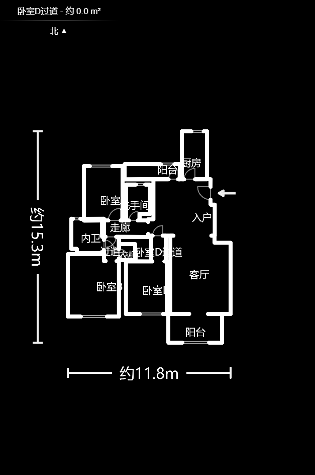 茂华禧都会  3室2厅2卫   196.00万户型图