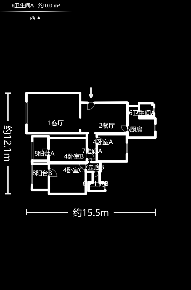金鹰小区  3室2厅2卫   118.00万户型图