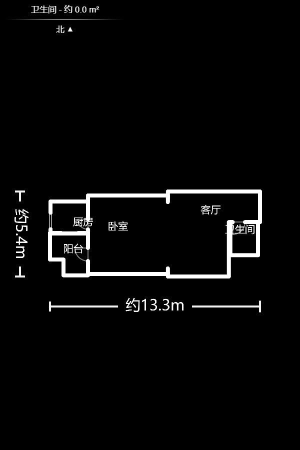 江南华府  1室1厅1卫   60.00万户型图