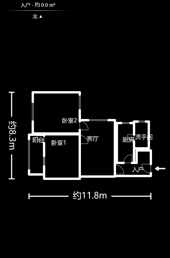 红旗区机械研究所宿舍  2室1厅1卫   57.00万户型图