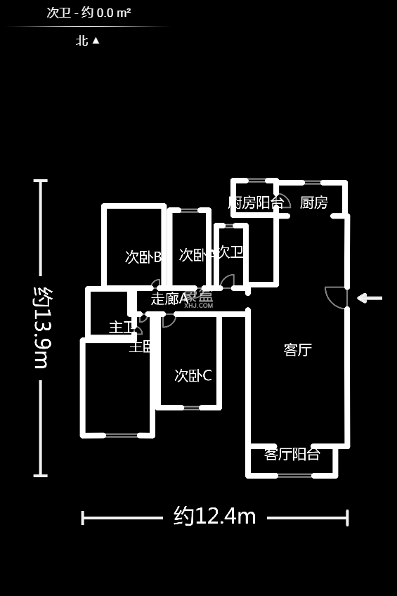 银桂苑  4室2厅2卫    145.0万户型图