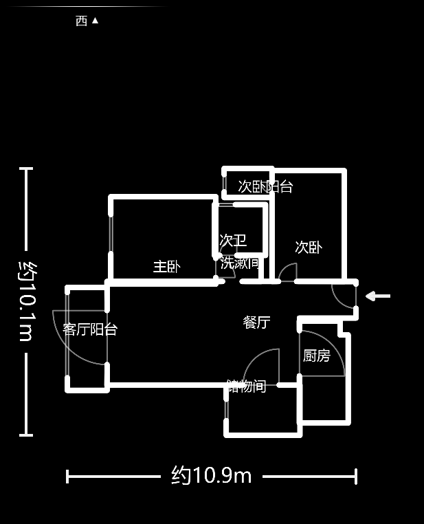龙王港社区  2室2厅1卫   90.00万户型图