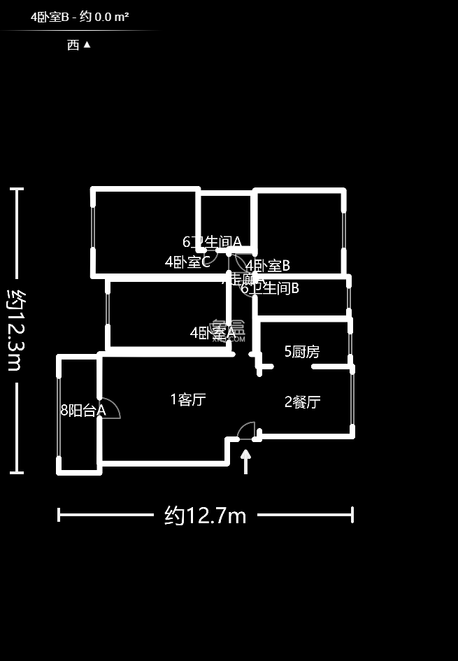 四方锦城  3室2厅2卫   108.00万户型图