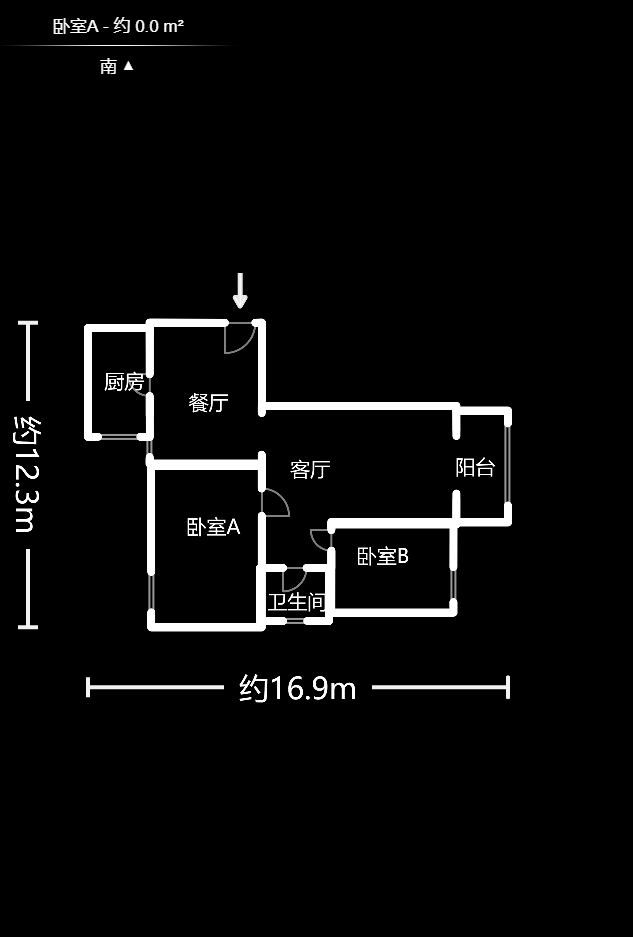 三王丽都  2室2厅1卫    155.0万户型图