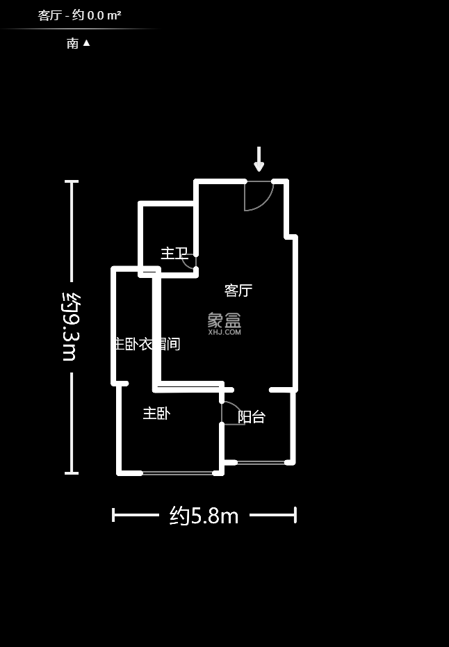 三角花园星城  1室1厅1卫   58.80万户型图