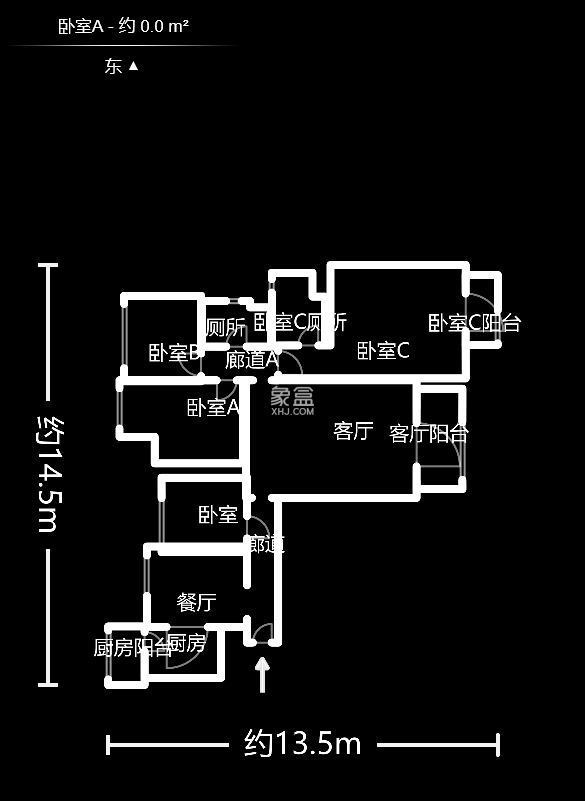 中海国际二期  4室2厅2卫   118.00万户型图