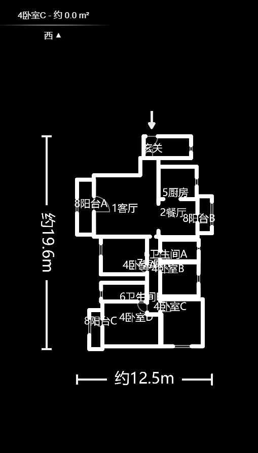 海洋半岛（月珑湾）  4室2厅2卫   185.00万户型图