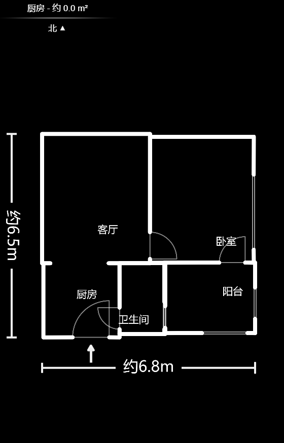 I尚国际（元泰大厦)  1室1厅1卫   40.00万户型图