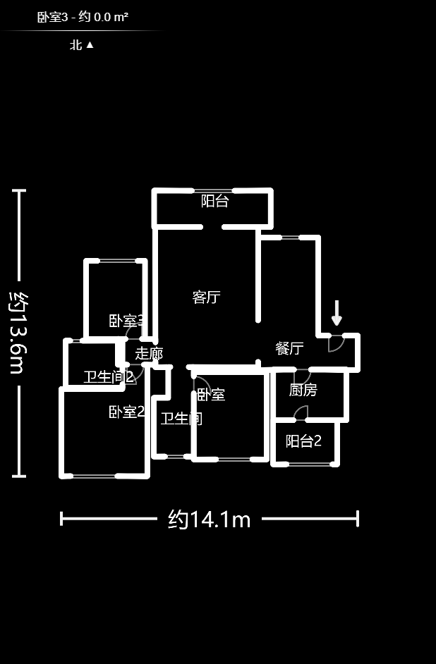 鵬基諾亞山林  3室2廳1衛(wèi)    108.0萬戶型圖