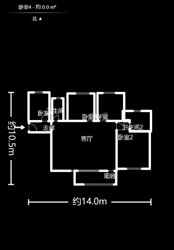 金鹏名都  3室2厅2卫   68.80万户型图