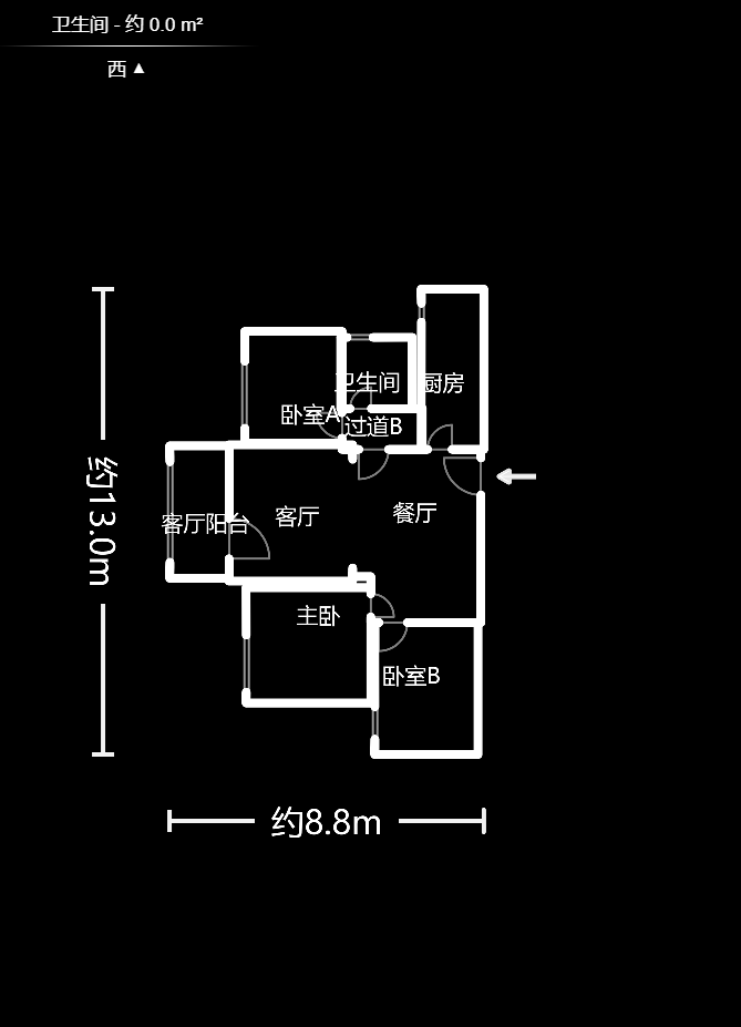 北京御园一二期（国泰嘉园）  3室2厅1卫   145.00万户型图