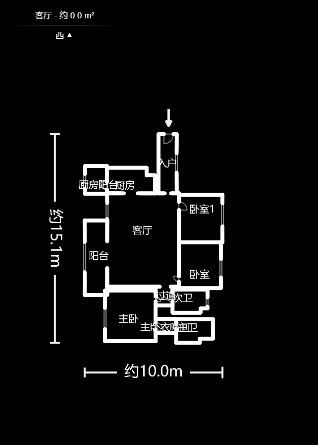 佳兆业时代广场  3室2厅1卫   131.00万户型图