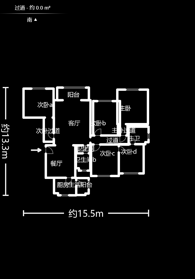 澳海澜庭  5室2厅2卫   138.00万户型图
