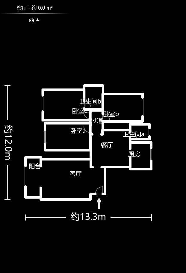鑫天山城明珠  3室2厅2卫   86.00万户型图