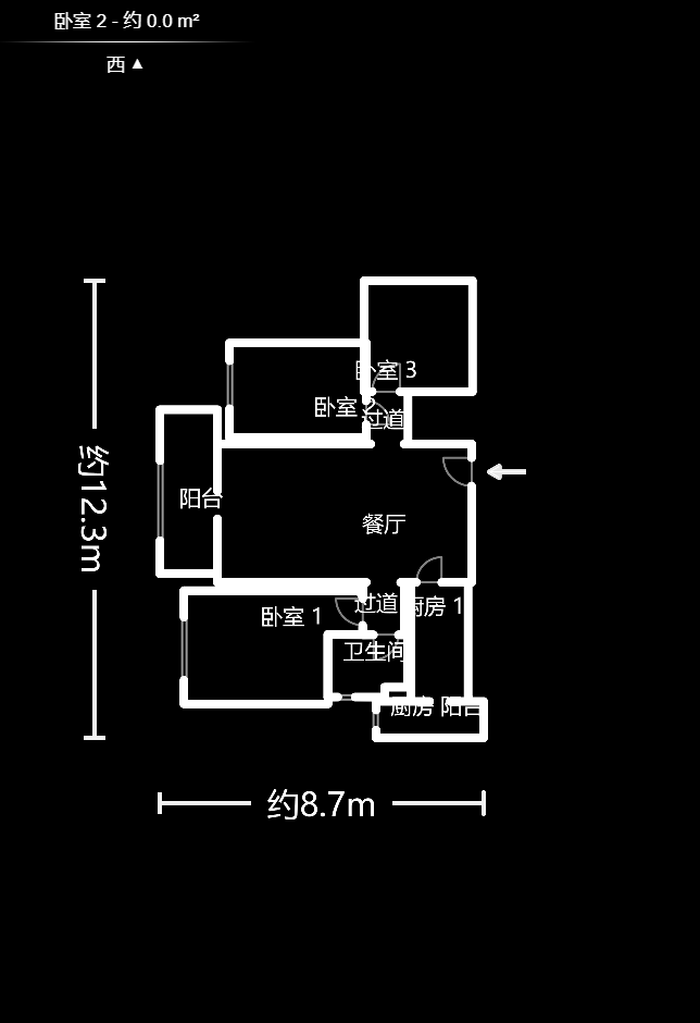 水映加州  3室2厅1卫    145.0万户型图