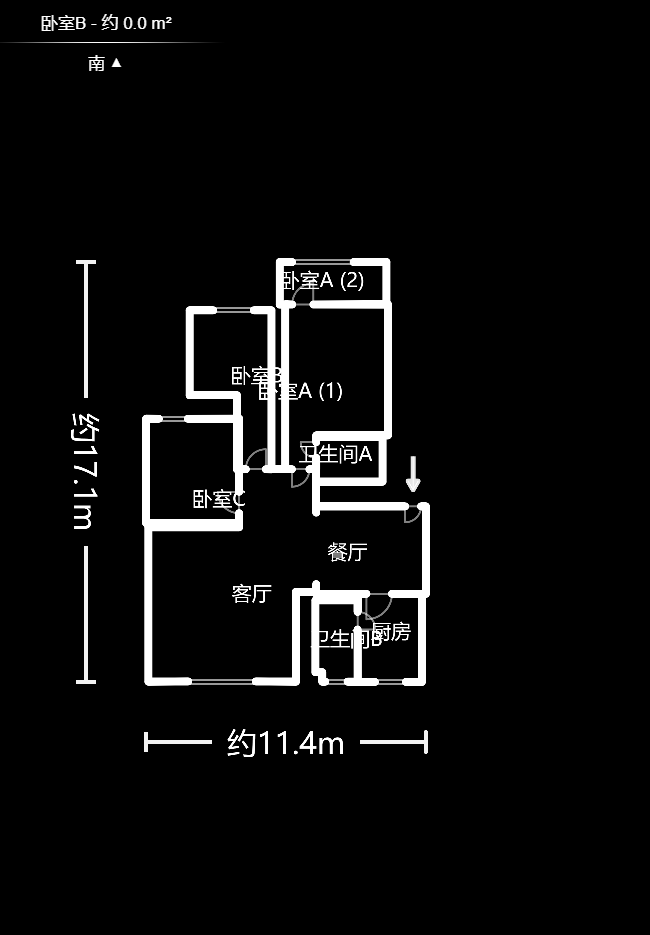 南建公寓  3室2厅1卫    68.0万户型图
