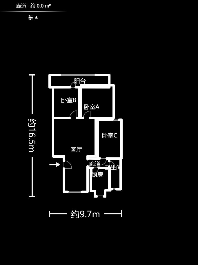 轻工小区（湖南轻工研究院宿舍）  3室2厅1卫    67.0万户型图