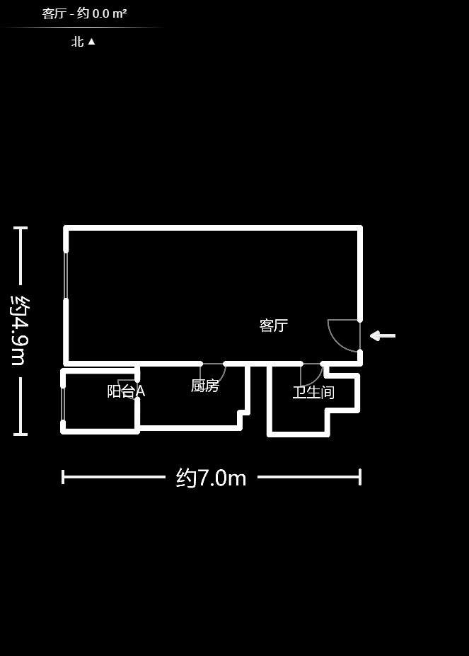 美洲故事  1室1厅1卫   55.00万户型图