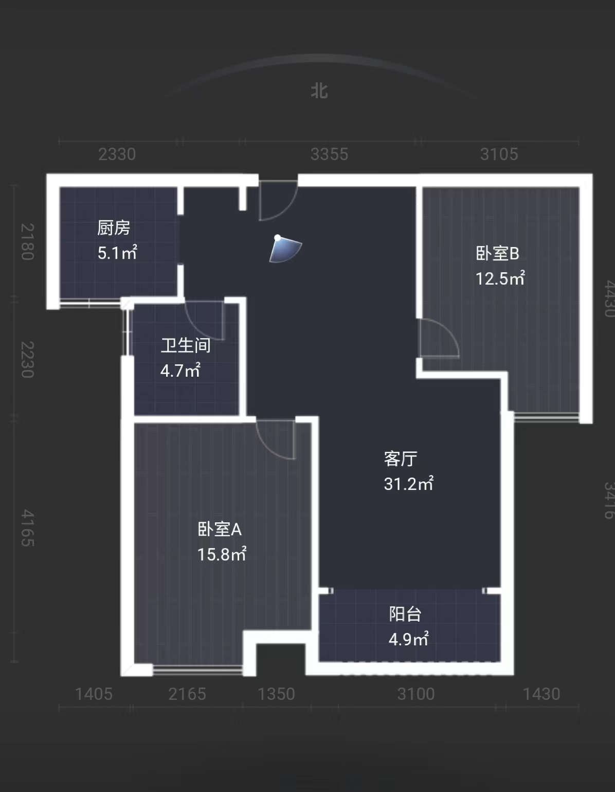 西郡佳园  2室2厅1卫   55.00万客厅