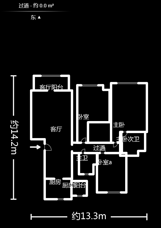 山水湾  3室2厅2卫   60.80万户型图