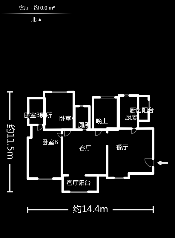 锑都家园  3室2厅2卫    89.0万户型图